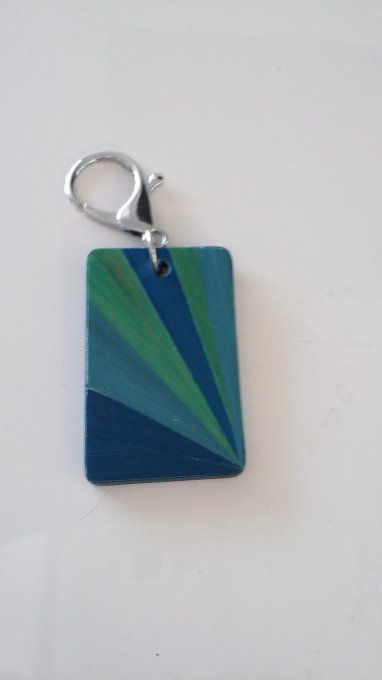 Porte-clef en marqueterie de paille