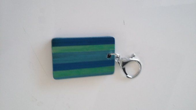 Porte-clef en marqueterie de paille