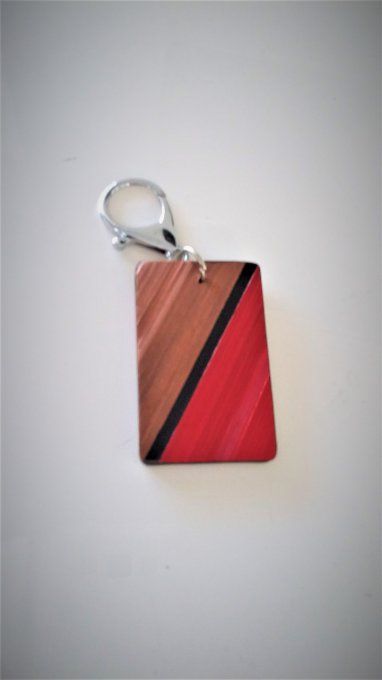 Porte-clef en marqueterie de paille