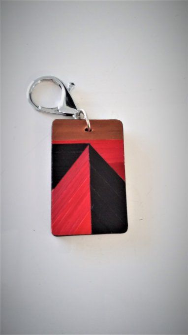 Porte-clef en marqueterie de paille