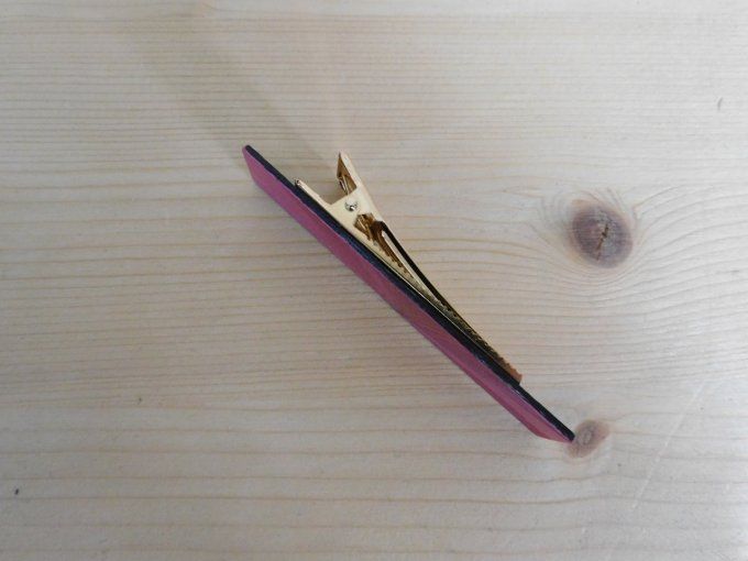 Barrette en marqueterie de paille