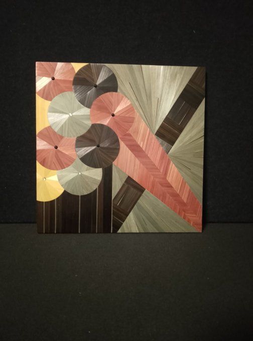Tableau en marqueterie de paille.
