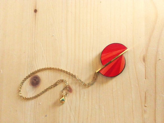 Collier Décalé rouge/orange.